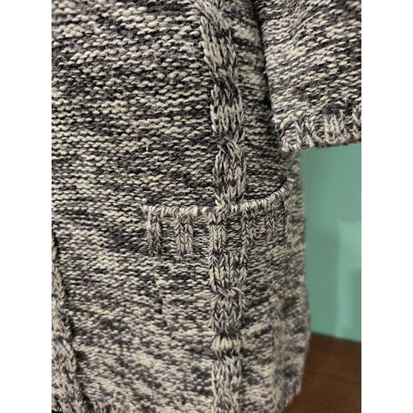 JJ Basics Brown and Beige Variegated 3/4 Sleeve Tunic Sweater with Pockets Sz M - Picture 3 of 5